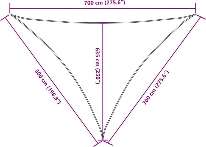 Produktbild VidaXL Sonnensegel (500 x 700 x 700 cm)