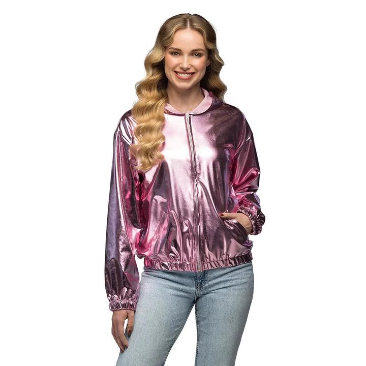 Produktbild Boland 80er Jahre Metallic Rave Jacke Rosa (L)