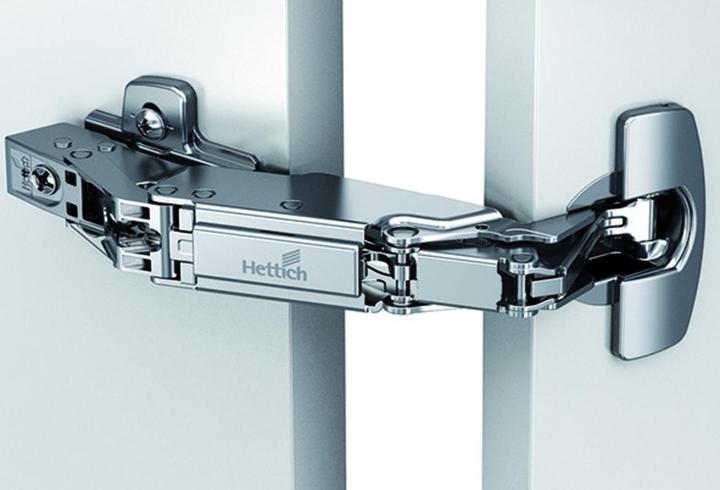 Actual product image Hettich Sensys 8657 zero-penetration pot hinges, corner and center hinge