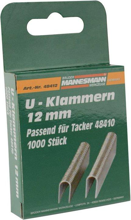 Immagine prodotto Mannesmann Graffette di ricambio da 12 mm a forma di U, per la pinzatrice 48410