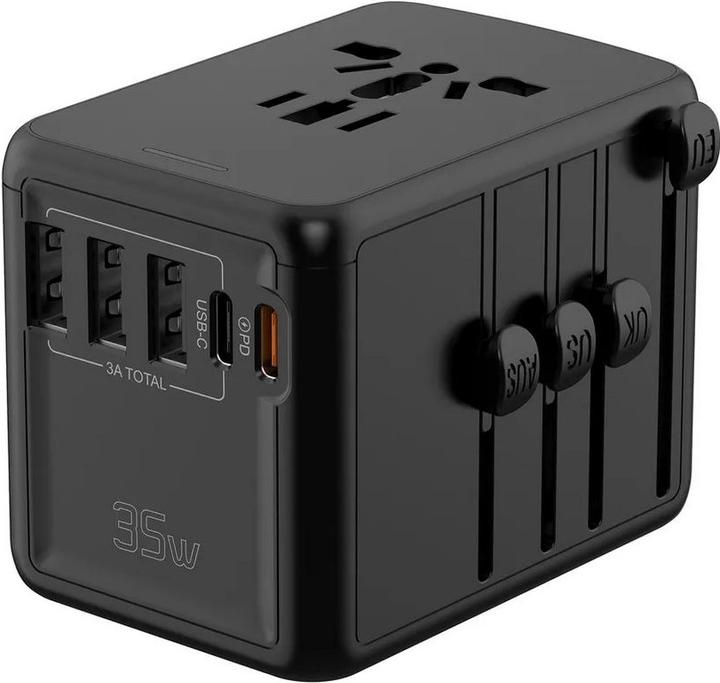 PhoneLook Reise Ladeadapter 35W Multistecker EU-UK-US-AU 3x USB-A und 2x USB-C PowerDelivery