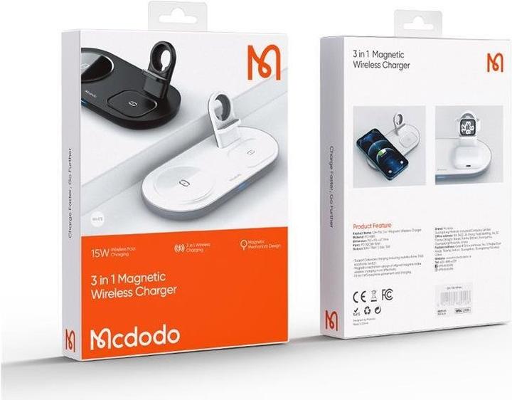 Actual product image Mcdodo 3 in 1 Wireless Charger 15W - White (15 W)