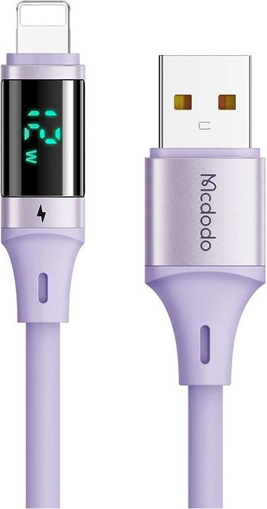 Image du produit Mcdodo Câble de charge USB vers Lightning avec affichage numérique 1.2m - Violet