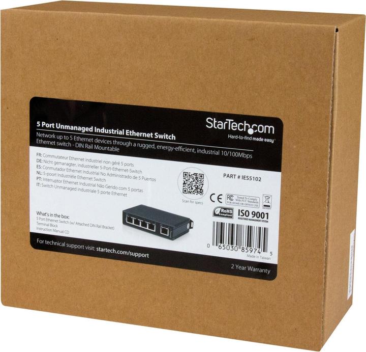 Produktbild StarTech Industrial 5 Port Fast Ethernet Switch (5 Ports)
