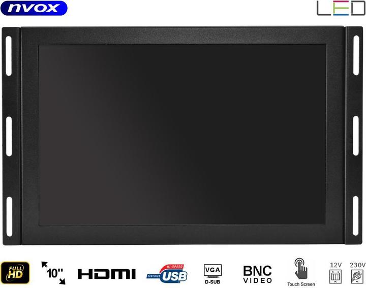 Image du produit Nvox moniteur dot iow ips open frame led 10cali full hd vga hdmi usb av 12v 230v