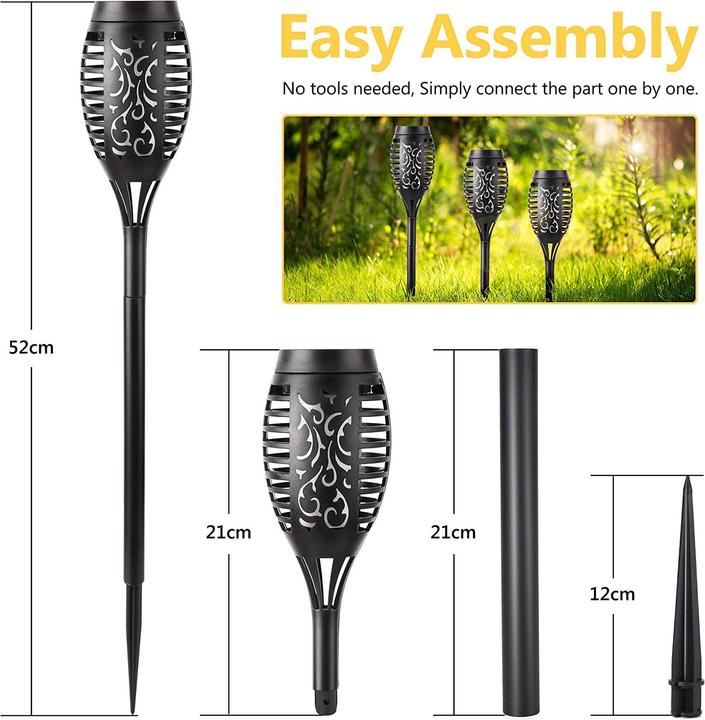 Actual product image Lumina Swiss 12x LED Solar Torch Flame (120 lm, IP65)