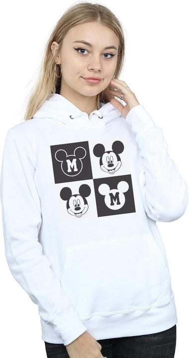 Actual product image Disney Womens/Ladies Mickey Mouse Smiling Squares Hoodie (XXL)