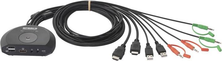 Actual product image SpeaKa Professional SP-KVM-210 KVM Console HDMI Keyboard 4096 x 2160 Pixel