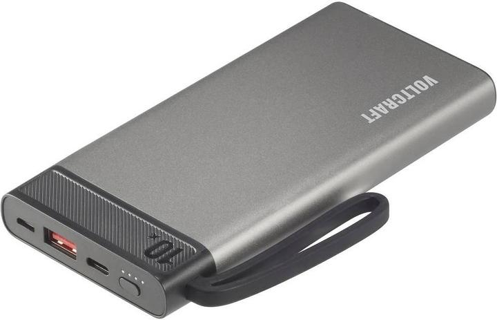Voltcraft PB-10-PD3.0 Powerbank 10000 mAh Power Delivery LiPo Grau-Schwarz (10000 mAh, 37 Wh)
