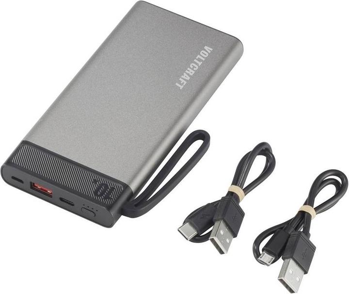 Immagine prodotto Voltcraft PB-10-PD3.0 Powerbank 10000 mAh Power Delivery LiPo Grigio-Nero (10000 mAh, 37 Wh)