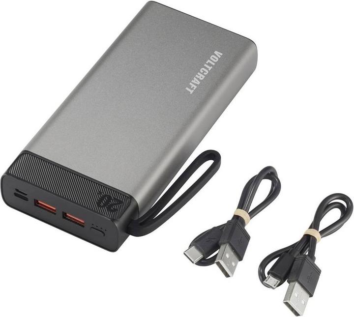Immagine prodotto Voltcraft PB-20-PD3.0 Powerbank 20000 mAh Power Delivery LiPo Grigio-Nero (20000 mAh, 74 Wh)