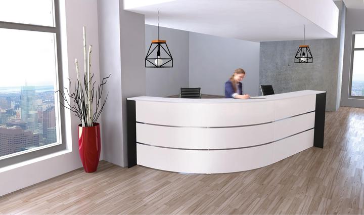 Kerkmann BARI reception counter white, anthracite 334.0 x 182.5 x 112.0 cm