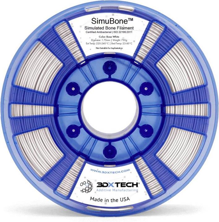 3D Xtech BON2010750W Simubone Modeling Filament PLA 1.75 mm 750 g blanc 1 pc. (PLA, 1.75 mm, 750 g, Blanc)