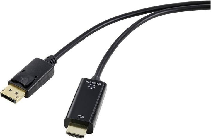 Renkforce HDMI Anschlusskabel DisplayPort Stecker 5.00 m Schwarz RF-5179192 PVC-Mantel (5 m, DisplayPort, HDMI)