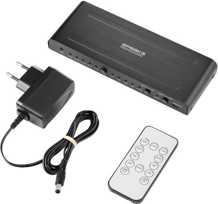 Actual product image SpeaKa Professional SP-HDA-550 4 Port HDMI Switch ARC (Audio Return Channel) 409