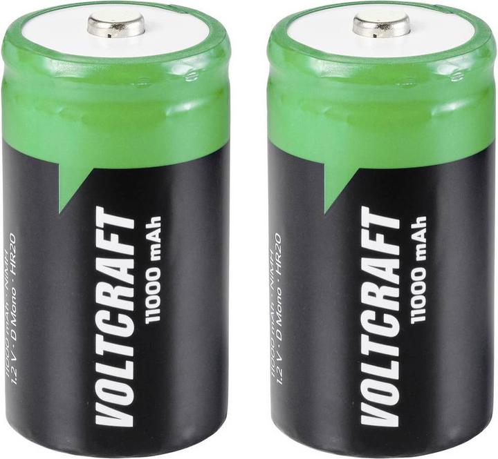 Voltcraft HR20 Mono D -Akku NiMH 11000 mAh 1.2 V 2 St. (2 Stk., D, 11000 mAh)