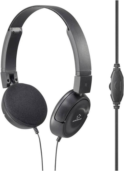 Immagine prodotto Renkforce RF-HS-130 Cuffie On Ear Stereo a filo con archetto nero (Cablato)