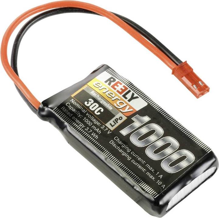 Produktbild Reely Modellbau-Akkupack (LiPo) 3.7 V 1000 mAh Zellen-Zahl: 1 30 C BEC-Buchse (3.70 V, 1000 mAh)
