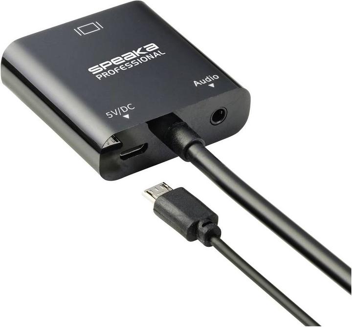 Actual product image SpeaKa Professional SP-10352148 HDMI adapter (1x (VGA, HDMI, 15 cm)