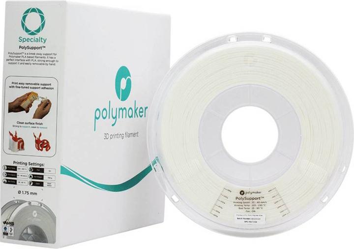 Immagine prodotto Polymaker PD04002 Materiale di supporto per filamenti a strappo Polysupport 2,85 mm 750 g (2.85 mm, 750 g, Bianco)
