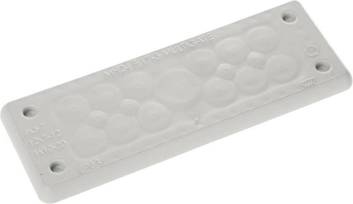 Produktbild Trelleborg MH-24 F 17-3 LIGHT GREY UL94 V-0 IP65 TPE Screw Durchführungsplat (Kabeldurchlass, 15.40 cm)