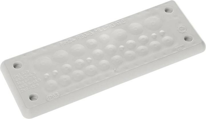 Produktbild Trelleborg MH-24 F 30-3 LIGHT GREY UL94 V-0 IP65 TPE Screw Durchführungsplat (Kabeldurchlass, 15.40 cm)