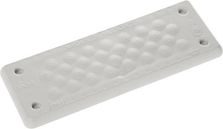 Actual product image Trelleborg MH-24 F 30-1 LIGHT GREY UL94 V-0 IP65 TPE Screw bushing plat (Cable hole, 15.40 cm)