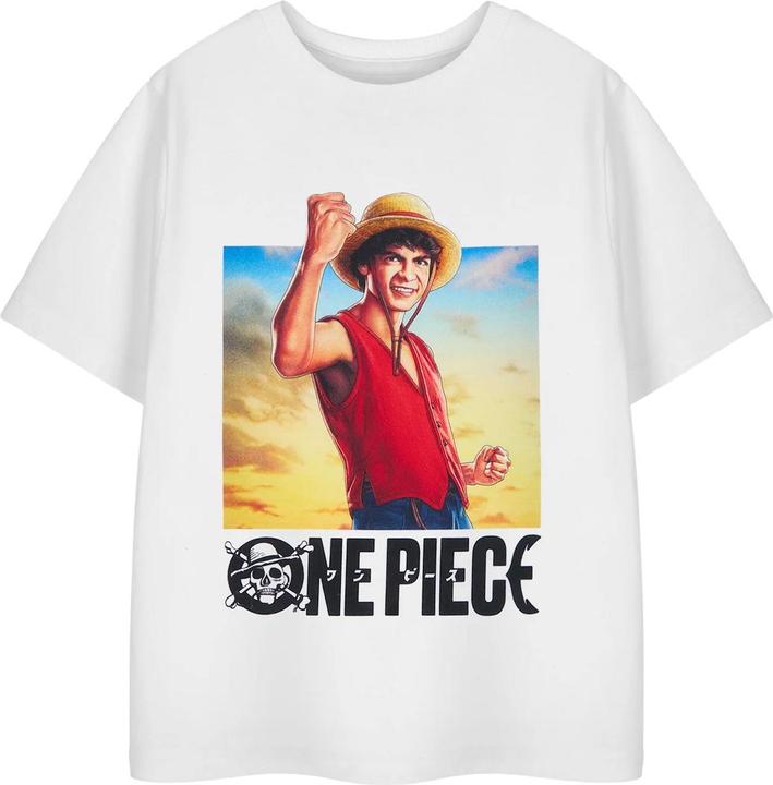 Actual product image One Piece Boys Luffy Short-Sleeved T-Shirt (146, 152)