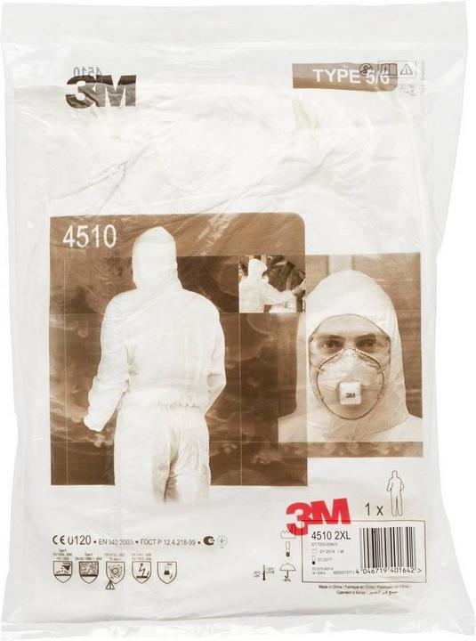 Actual product image 3M 45203XL Protective suit 4520 Dress-size=XXXL White (3XL)
