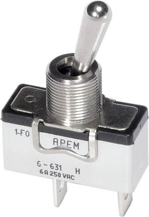 Actual product image APEM 6-631H/2 Toggle switch 250 V/AC 6 A 1 x off/on latching 1 pc.
