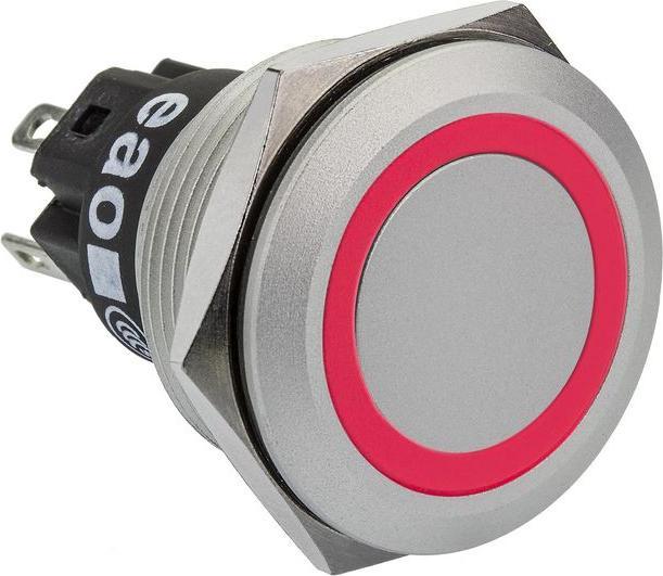 Actual product image EAO 22mm,vandal res,SS,24V,red,LED,plug-in