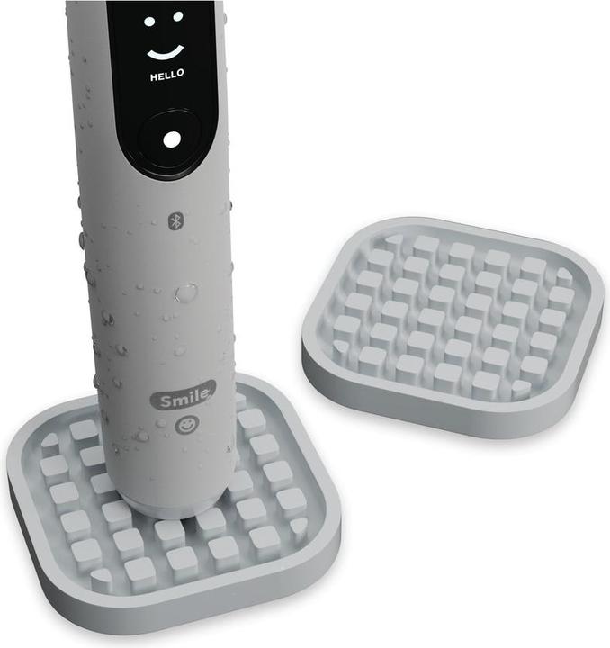Qikfresh Zahnbürsten Untersetzer Grau 2er Set (Zahnbürstenhalter)