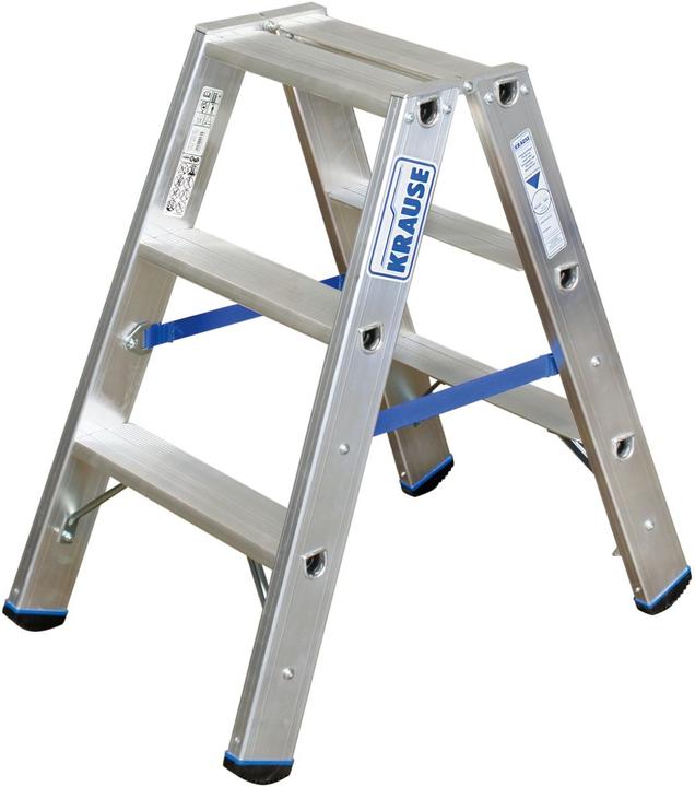 Produktbild Krause Alu-Stufendoppelleiter, ohne Rollen (Stehleiter, 80 cm)