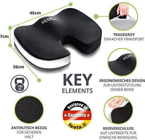Actual product image Feela Orthopedic seat cushion (45 x 36 x 7 cm)