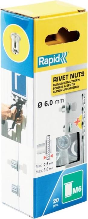 Actual product image Rapid M6 blind rivet nuts