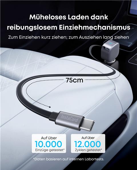 Produktbild Anker Nano Car Charger 75w USB-C Retract