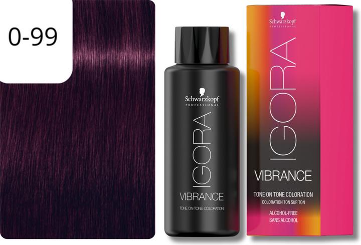 Actual product image Schwarzkopf Professional IGORA Vibrance Hair Tint NEW (0-99 Purple Concentrate)