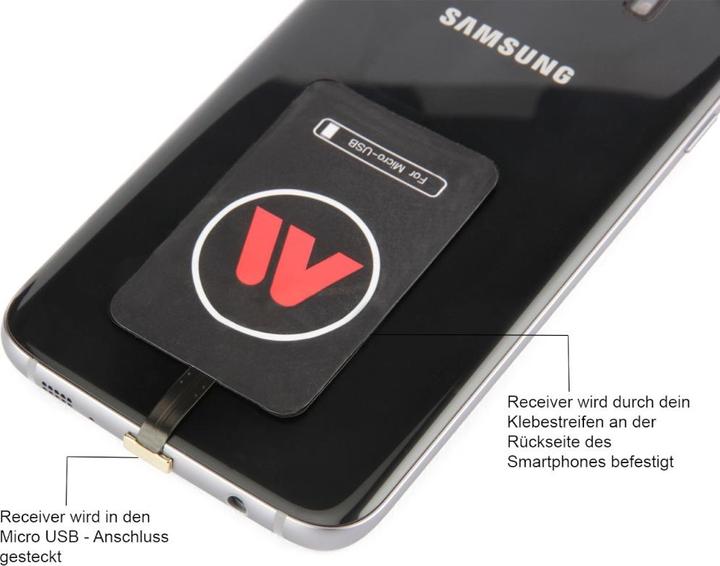 Actual product image maxfield Wireless Charging Receiver Micro USB