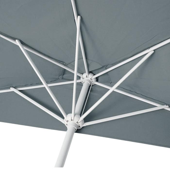 Image du produit Mendler Parasol semi-circulaire, demi-parasol balcon, UV 50+ polyester/alu 3kg, 300cm anthracite avec pieds (2.85 m)
