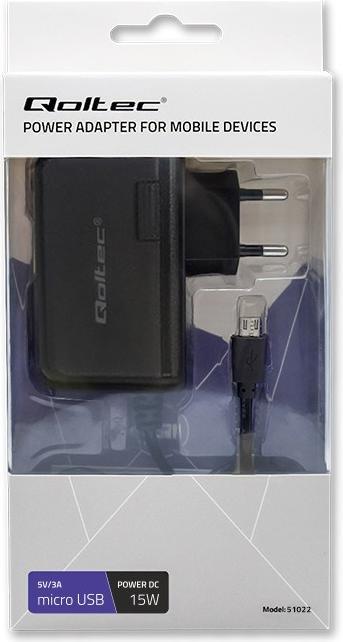 Image du produit Qoltec 51022 Chargeur 15W 5V 3A microUSB (15 W)