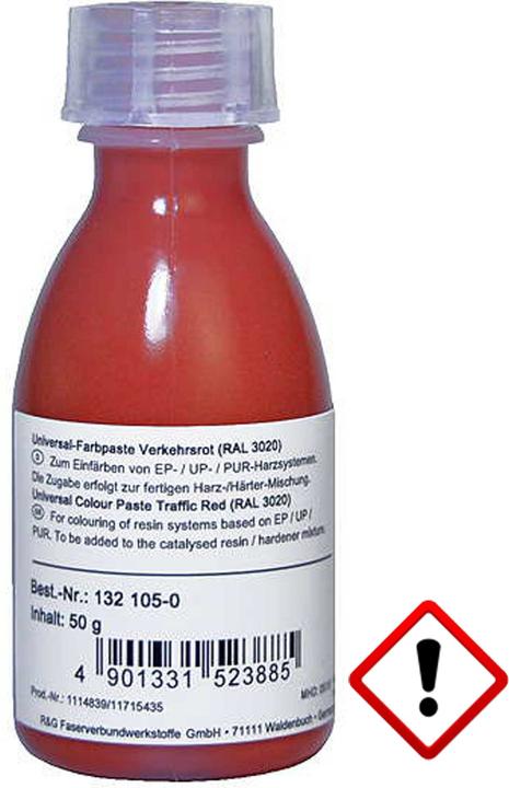 Produktbild R&G universal-farbpaste verkehrsrot (ral 3020) flasche/ 50 g