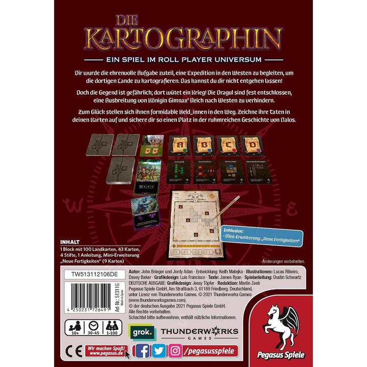 Actual product image Pegasus 51311G - The cartographer Ära der Helden, Card game, for 1-100 players, ages 10+ (DE edition) (German)
