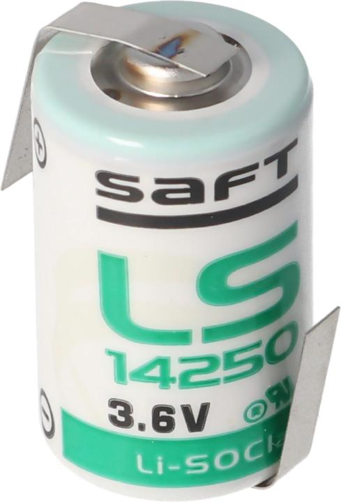 Actual product image Saft Batterie LS14250CNR, Size 1/2 AA, Lötfahnen Z-Form (1 pcs., AA, 1100 mAh)