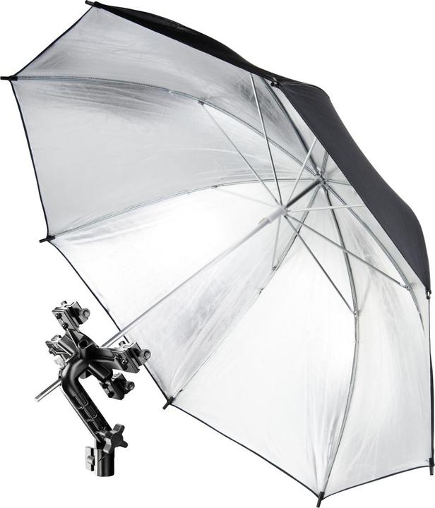 Image du produit Walimex Support de flash 4f incl. SB 60, parapluie argenté (Film protecteur)
