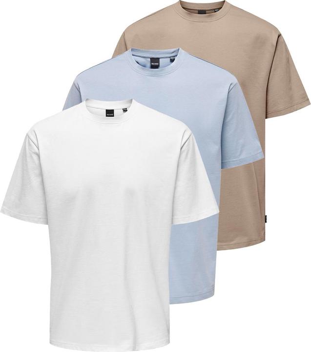 Weiss, Hellblau, Taupe