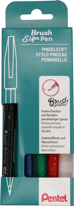 Actual product image Pentel Brush Sign Pen, Fibre Pen (Multicoloured, 1 x)