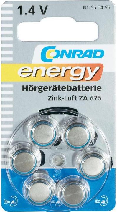 Conrad energy Batterie per apparecchi acustici ZA675 (6 pz., 675, 630 mAh)
