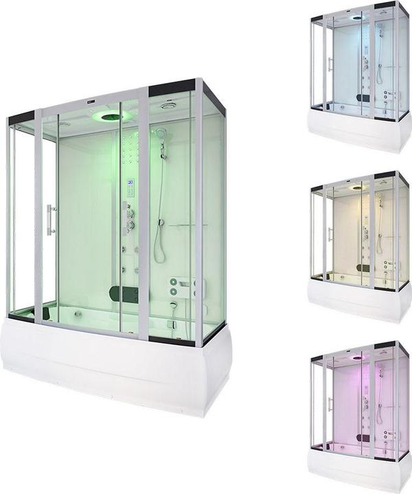 Image du produit Home Deluxe Douche à vapeur avec fonction hydromassage et éclairage LED YARU WHITE - 170x90x220 cm