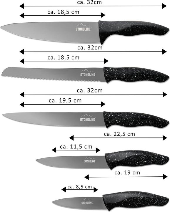 Actual product image Stoneline 5-piece knife set with block