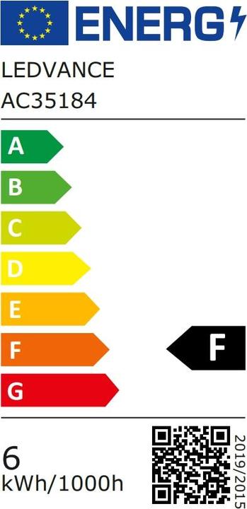 Etichetta energetica Osram Dulux D/E (G24q-1, 6 W, 600 lm, 10 x, F)